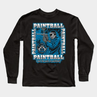 Paintball Player Blue Team Long Sleeve T-Shirt